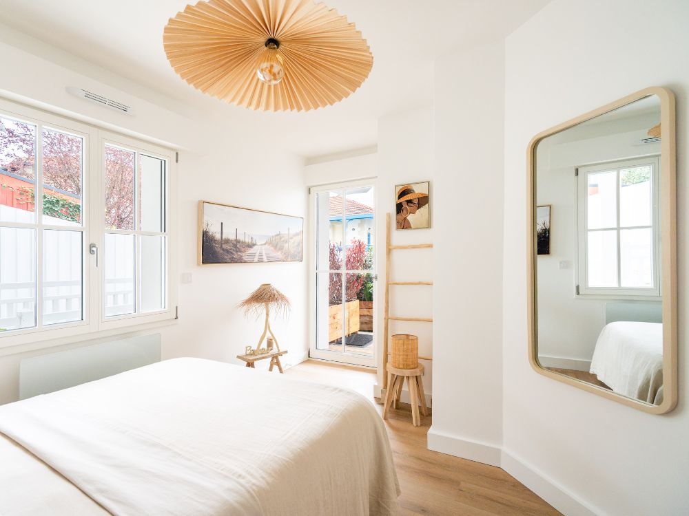 chambre ambiance nature et rotin ostrea1 surélévation arcachon piedra travaux