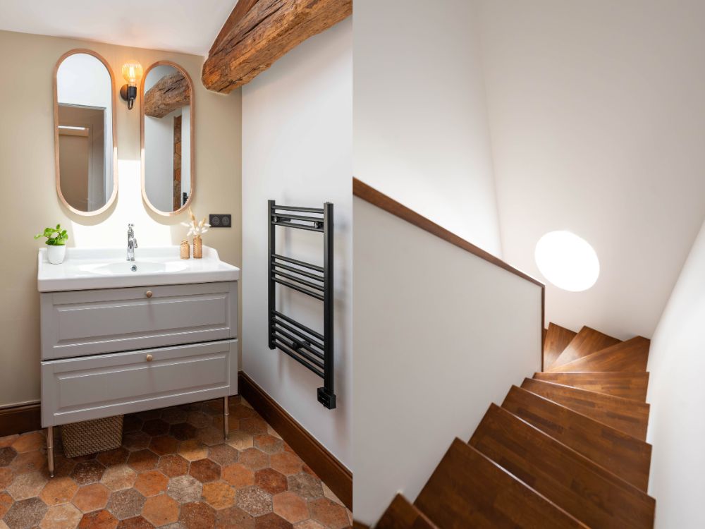 Chez M. et Mme M. salle de bain parentale avec velux rénovation énergétique à Saint-Aubin-de-Médoc