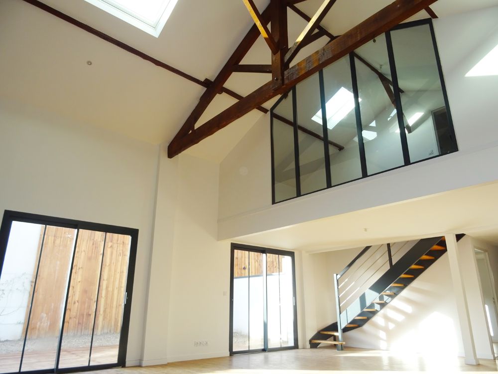 vue salon verrière construction échoppe à eysines piedra travaux